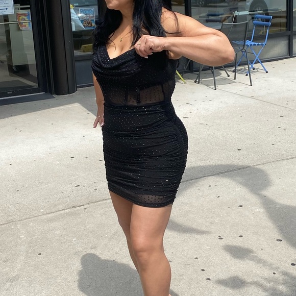 Black rhinestones dress - Picture 4 of 10